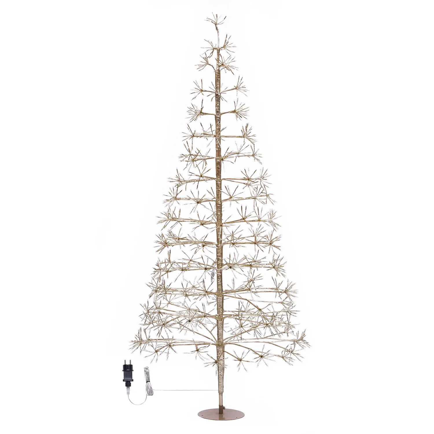 Albero Conico Luminoso Champagne 210 cm 1290 LED Bianco Caldo IP44 - alberi led di design