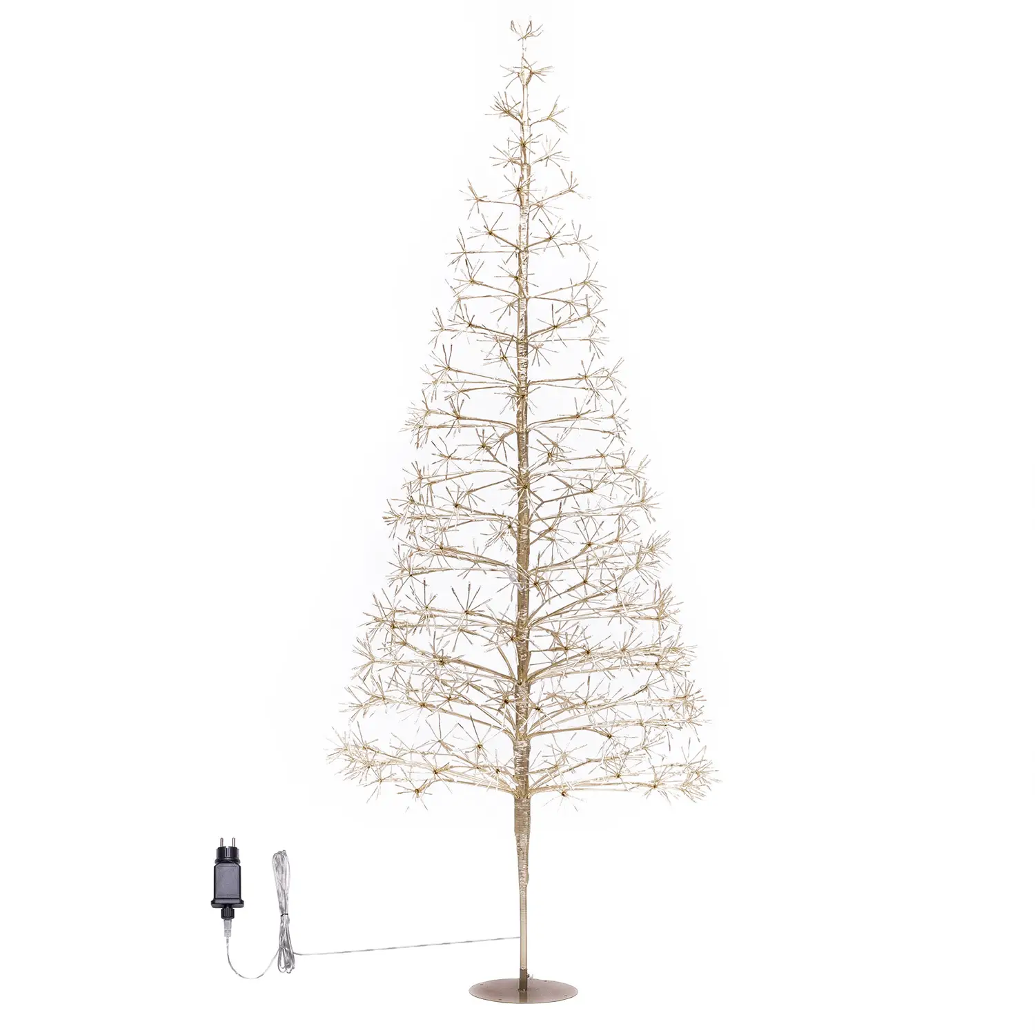 Albero di Natale Conico Champagne 270 cm con 1810 LED Bianco Caldo - alberi led di design