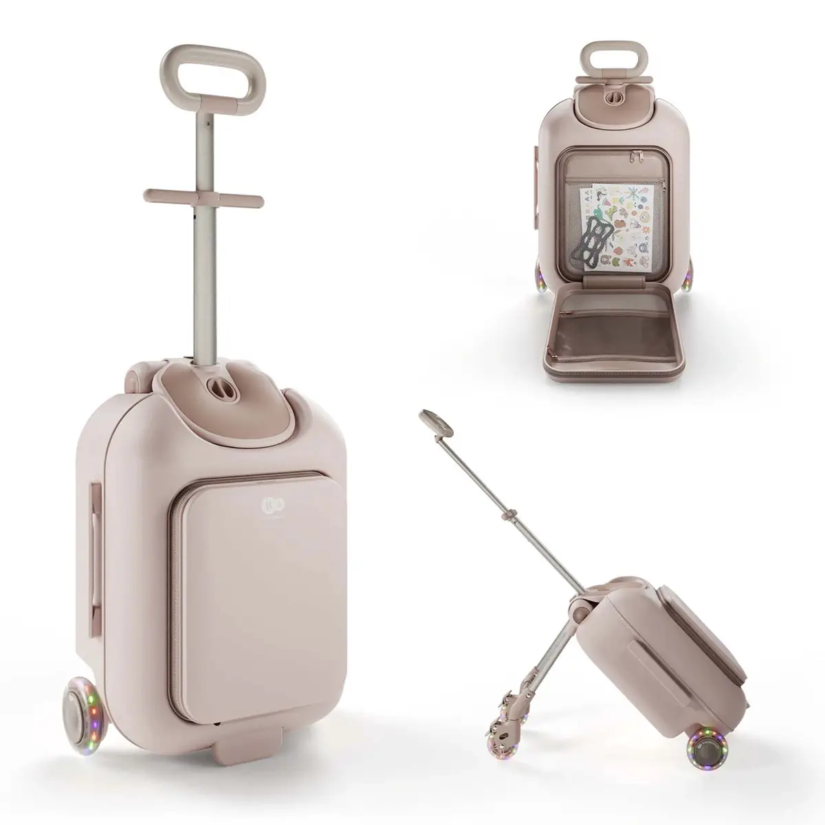 Kinderkraft Cabby Valigia Bambini 2 In 1 Ride-on Da Cabina Rose Gold - valige e borse da viaggio