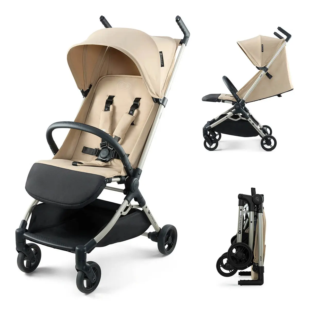 Kinderkraft Passeggino WISP Ultraleggero Pocket Stone Beige - passeggini compatti