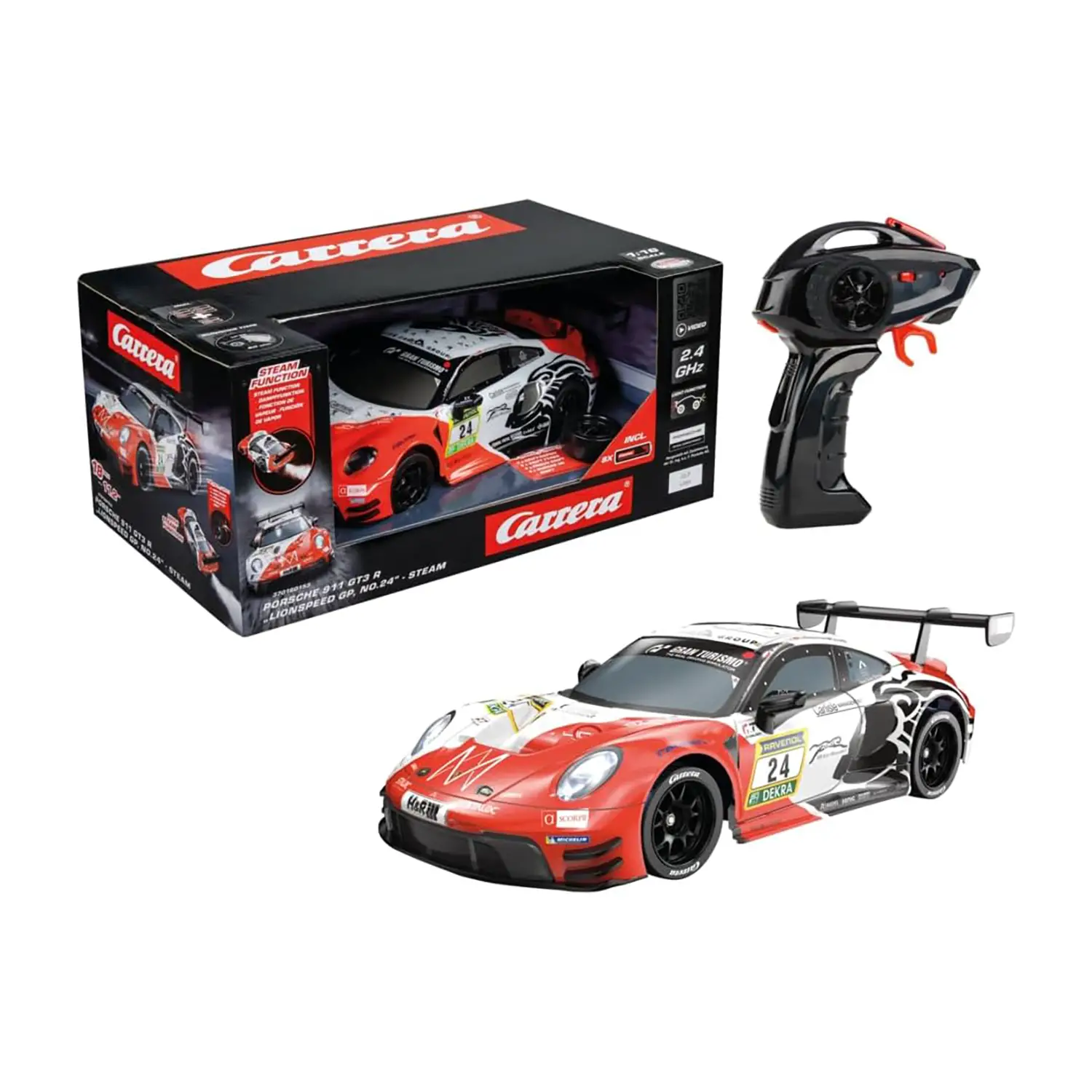 Auto Carrera Porsche 911 GT3 R Lionspeed – 1:16 con Vapore Radiocomandata - radiocomandi