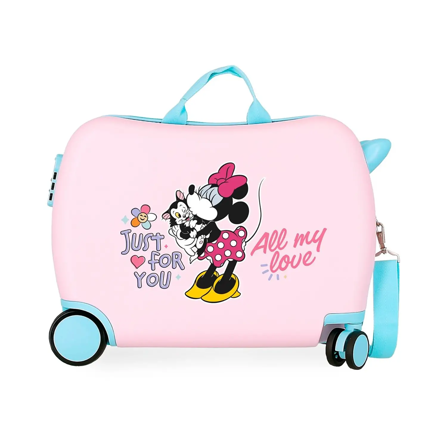Valigia ABS 50 cm 4 ruote Minnie All My Love Rosa-Turchese Disney - valige e borse da viaggio