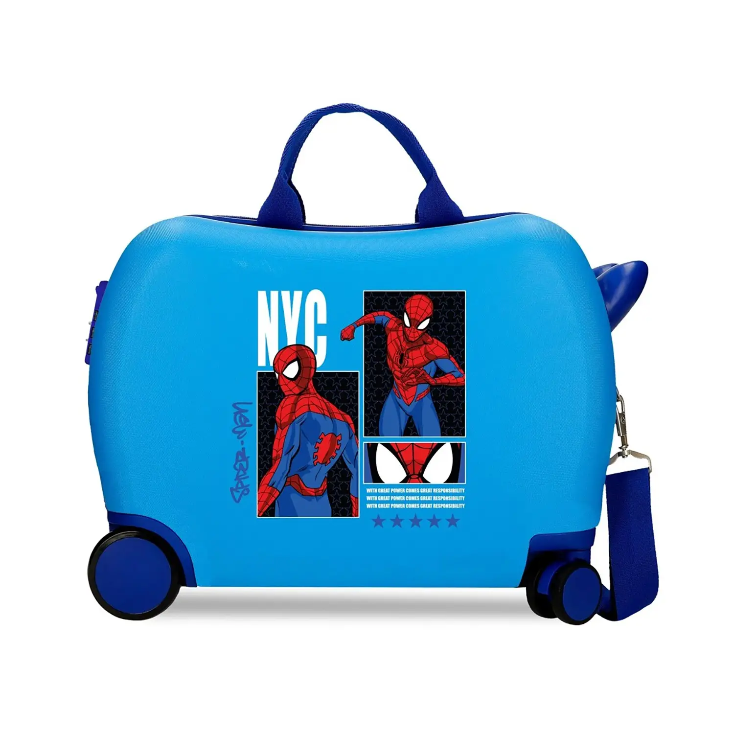 Valigia ABS 50 cm 4 ruote Spider-Man Great Power Blu Marvel - valige e borse da viaggio