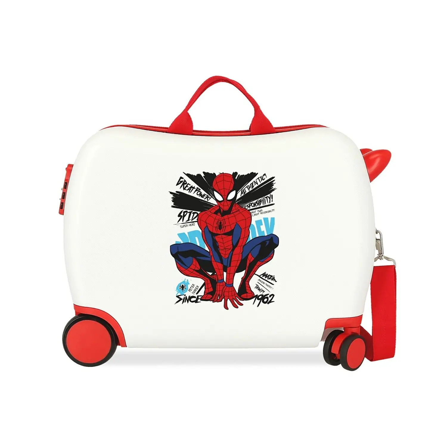 Valigia ABS 50 cm 4 ruote Spider-Man Amazing Bianco-Rosso Marvel - valige e borse da viaggio