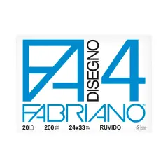 Album Da Disegno Fabriano F4 Ruvido, 20 Fogli 24x33 cm