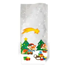 Sacchetti Cellophane Volpe Natalizia – 10 Pezzi – Trasparenti e Alimentari