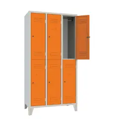 Armadio Casellario Classic 6 Posti con Ante Arancioni – Armadietto in Metallo Conforme CAM