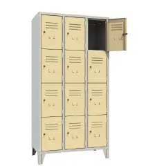 Armadio Casellario Classic 12 Posti con Ante Sabbia RAL 1015 – Armadietto in Metallo Conforme CAM
