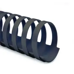 Dorsi a Spirale Plastici Neri Ovali A4 da 45 mm – Capacità 341-410 Fogli - Confezione 50 Pezzi