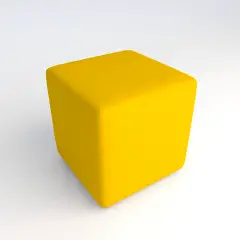 Pouf Quadrato in Ecopelle Ignifuga Giallo H 46 cm – Conforme CAM