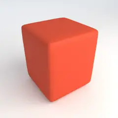 Pouf Quadrato in Ecopelle Ignifuga Arancio H 46 cm – Conforme CAM
