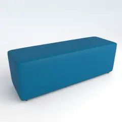 Pouf Ecopelle Ignifugo 3 Posti H 40 Azzurro Per Un Ambiente Scolastico Innovativo