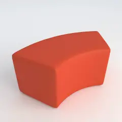 Pouf Ecopelle Ignifugo Curvo H 46 Arancio Per Ambienti Scolastici Innovativi