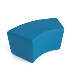 Pouf Ecopelle Ignifugo Curvo H 46 Azzurro Per Ambienti Scolastici Innovativi