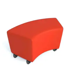 Pouf Ecopelle Ignifugo Curvo con Ruote H 46 Arancione