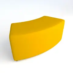 Pouf Ecopelle Ignifugo Curvo 45. H 40 Giallo Per Ambienti Scolastici Innovativi