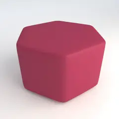 Pouf Ecopelle Ignifugo Esagonale H 46 Fucsia Per Ambienti Scolastici Innovativi