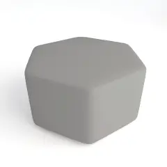 Pouf Ecopelle Ignifugo Esagonale H 46 Grigio Per Ambienti Scolastici Innovativi