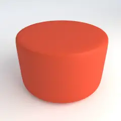 Pouf Ecopelle Ignifugo Tondo H 46 Arancio Per Ambienti Scolastici Innovativi