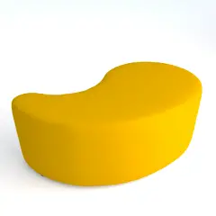 Pouf Virgola in Ecopelle Ignifuga Giallo H 40 cm – Conforme CAM