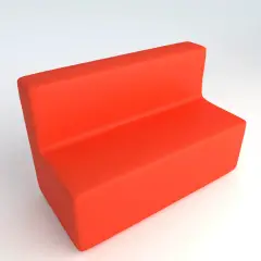Divano 3 Posti in Ecopelle Ignifuga Arancio H 46 cm – Conforme CAM