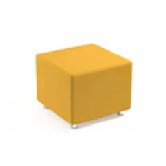 Pouff Quadrato Giallo H 45 cm – Seduta Imbottita Modulare per Scuole