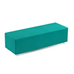 Pouff Rettangolare Verdeacqua 55x160x45 cm – Seduta Imbottita Modulare per Scuole