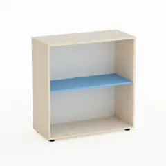 Mobile Kubò Betulla A Giorno H 90 cm Ripiano Blu Orizzonte | Conforme CAM