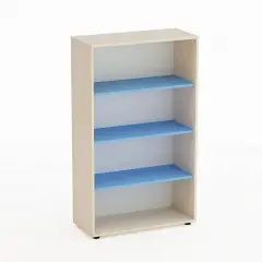 Mobile Scuola Infanzia Kubò Betulla a Giorno H 150 cm. Ripiani Blu Orizzonte - Conforme CAM