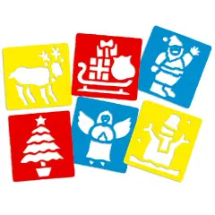 Stencil Sagome Soggetti Natalizi – Set 6 Mascherine per Disegni e Lavoretti di Natale