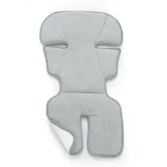 Materassino per Passeggino Double Face Grigio in Spugna Ricamata