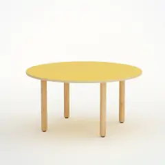 Tavolo Onda Circolare H 46 Cm - Misura 1 - Giallo Per La Scuola Nidi d'infanzia - Conforme CAM