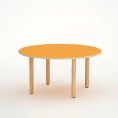 Tavolo Onda Circolare Arancio H 58 cm – Misura 3, Ø 120 cm