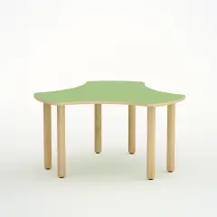 Tavolo Onda Esatondo Verde H 58 cm – Misura 3, 113 x 120 cm
