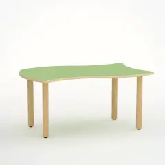 Tavolo Onda Reverso H 46 Cm - Misura 1 - Verde Per Nidi D'infanzia - Conforme CAM