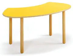 Cattedra Onda Giallo – Piano in Betulla, 153 x 70 cm, Altezza 76 cm – Misura 6