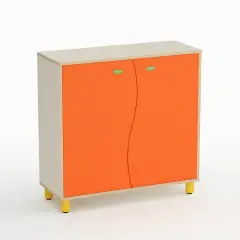 Mobile Scuola Infanzia Onda a 2 Ante Altezza 105 cm. Arancio - Conforme CAM