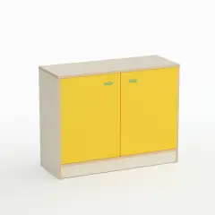 Mobile Scuola Infanzia Forma con Ante Altezza 75 cm. Giallo - Conforme CAM