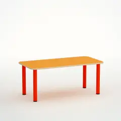 Tavolo Scuola Infanzia Top Rettangolare Misura 2 Arancio