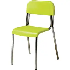 Sedia Infanzia Sara, Struttura Cromata, Seduta H 34 Cm. Verde Per Ambienti Scolastici
