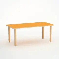 Tavolo Forma Rettangolare Arancio H 52 Cm - Misura 2 - Scuola Dell'infanzia - Conforme CAM