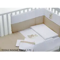 INSIEME COMPLETO TESSILE 5 PEZZI AVANA