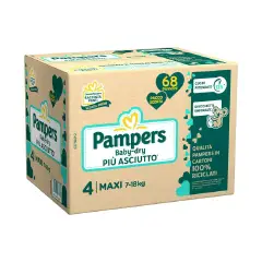 Pannolini Pampers Baby Dry Quadripack - Taglia 4 (7-18 Kg) - 68 Pezzi BabyDry