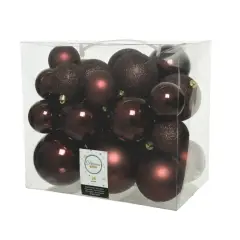 Box 26 Sfere di Natale - Diametro 6, 8 e 10 cm - Redwood