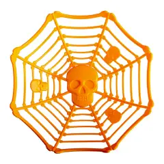 Cestino Arancione Con Teschio 26cm
