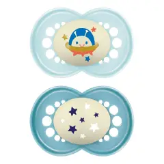 Succhietto Night Silicone Circular PP 2 Pezzi, +16 Mesi Bambino