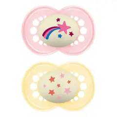Succhietto Night Silicone Circular PP 2 Pezzi, +16 Mesi Bambina