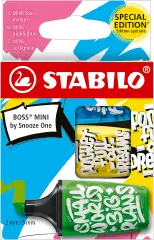 Evidenziatori Stabilo Boss Mini by Snooze One, Astuccio 3 Colori Giallo, Verde, Celeste
