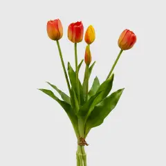 Fiori Decorativi Bouquet Di Tulipani Olis 5 Steli Arancioni