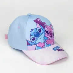 Cappellino Stitch 53cm Azzurro E Rosa